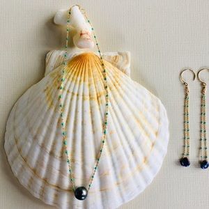 necklace choker 14kgf tahitian pearl